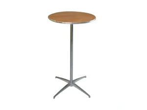 Mesa Bistrô Inox tampo de madeira – Ref. 153