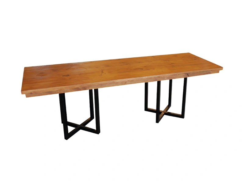 Mesa Retangular Madeira Natural Base X – Ref. 236