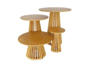 Composição de Mesas Ripadas – Kit 4 Unidades – Ref. 256
